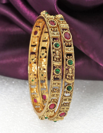 Designer Lakshmi Devi Kempu Bangles ZBGL11287