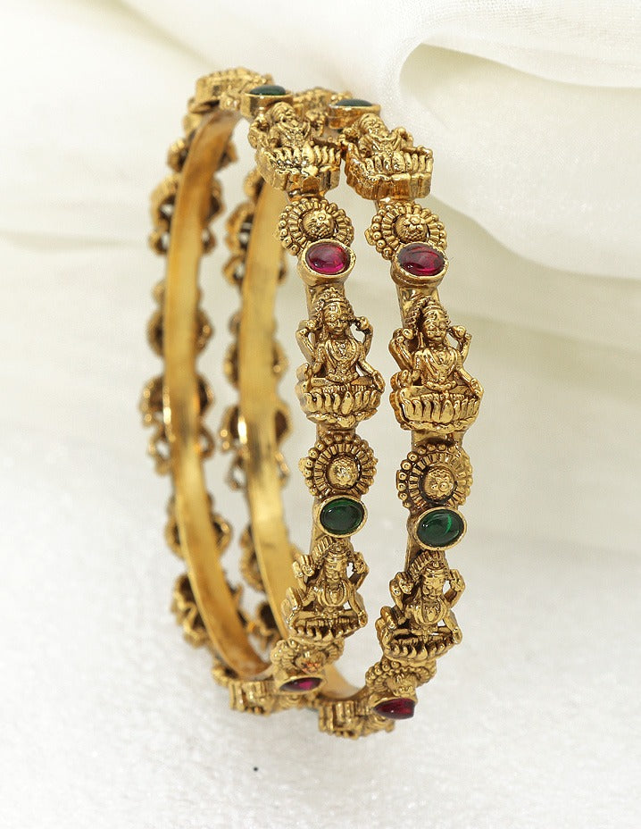 Designer Lakshmi Devi Kempu Bangles ZBGL11284