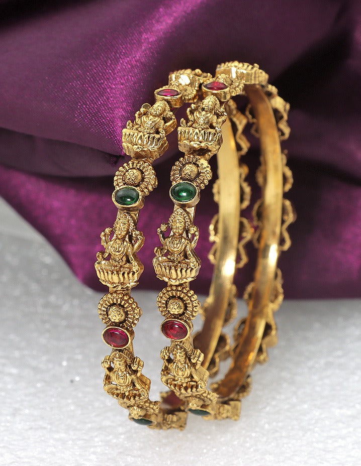 Designer Lakshmi Devi Kempu Bangles ZBGL11284