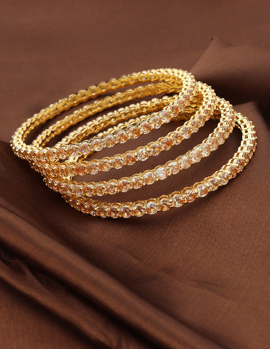 Designer Zircon Gold Plated Bangles ZBGL10386