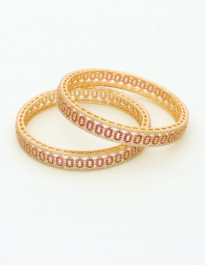 Designer Zircon Gold Plated Bangles ZBGL10966