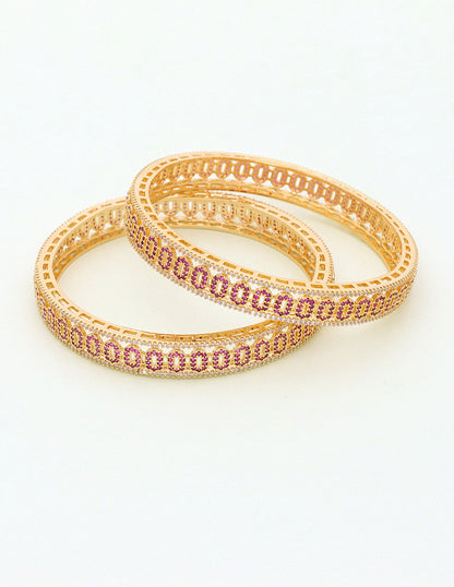 Designer Zircon Gold Plated Bangles ZBGL10966