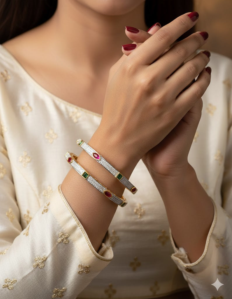 Designer Zirconia GJ Plated Bangles