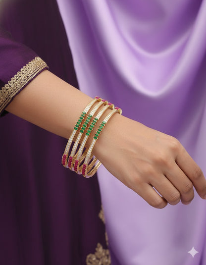 Designer Zirconia Set of 4 Bangles