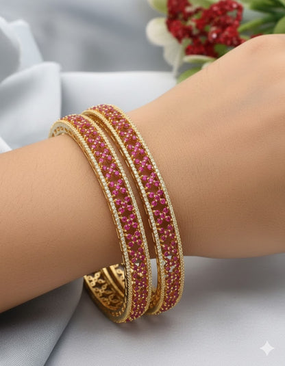 Designer Zirconia Gold Plated Bangles