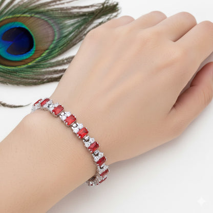 Designer Rhodhium Chain Bracelet