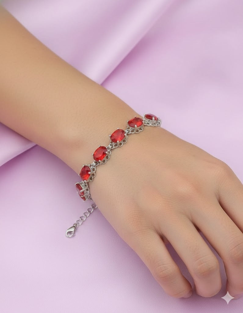 Designer Rhodium Chain Bracelet