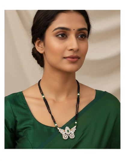 Zirconia Crystal Black Bead Mangalsutra