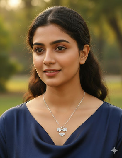 Swarovski Crystal Bow Charm Chain Pendant