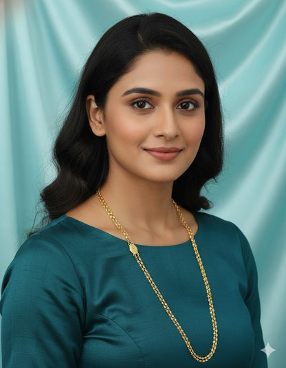 Designer Gold Polish Twinkling Gold-Tone Sparkle Thali Chain