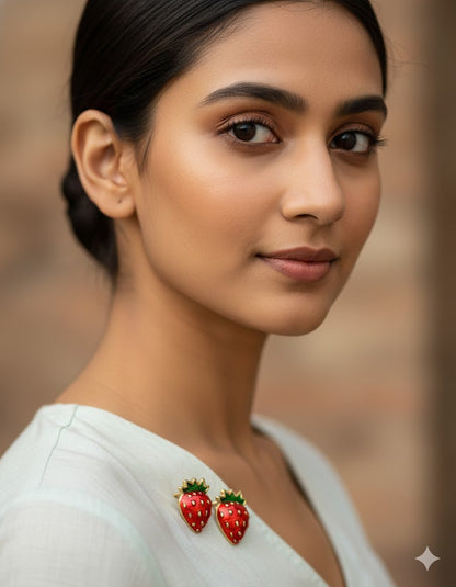 Designer Ceramic Earrings and Brooch Combo