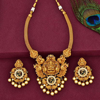 Matt Lakshmi devi Necklace Set