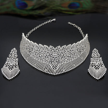 Design Rhodhium Zirconia Choker Set