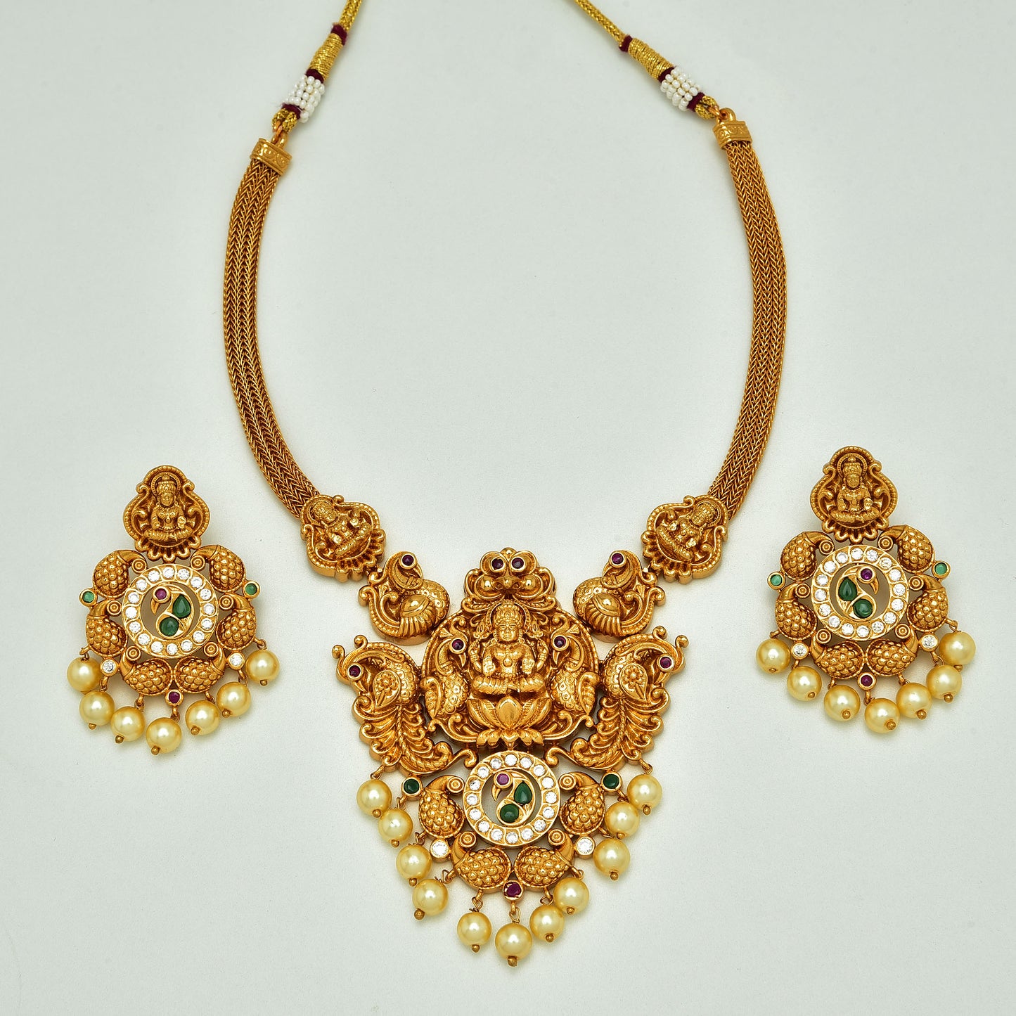 Matt Lakshmi devi Necklace Set