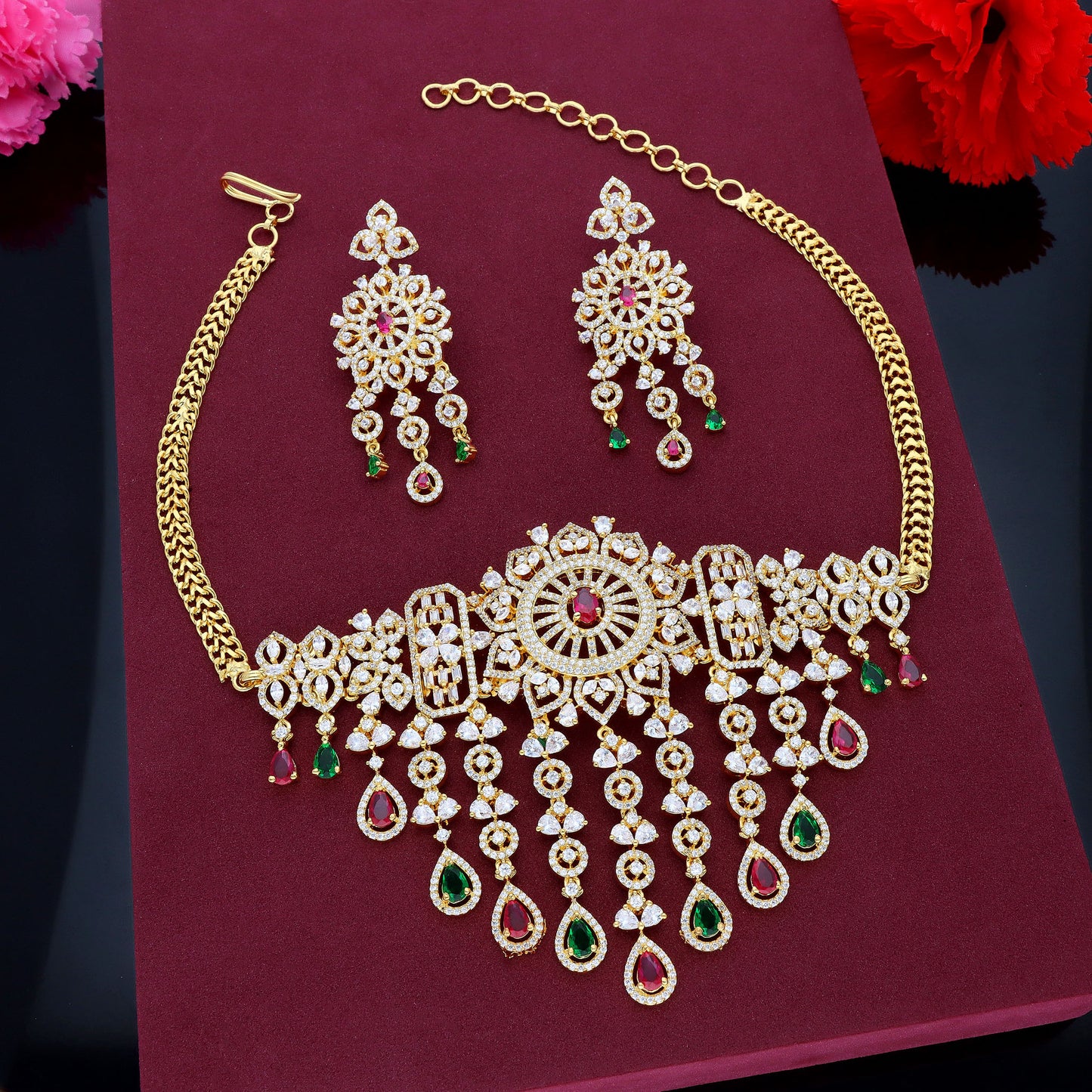 Zirconia Gold Choker Set