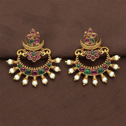 Kempu Chandbali Earrings