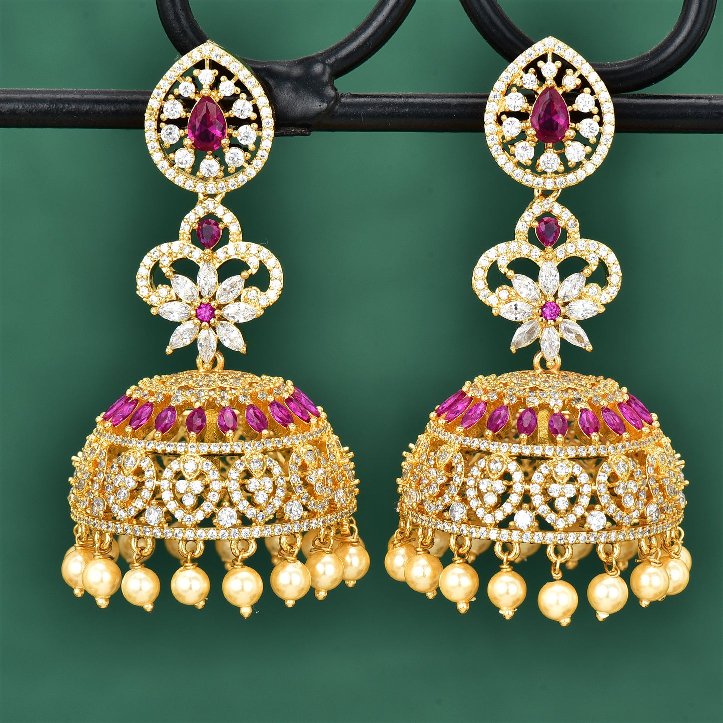 Zirconia Jhumka Earrings