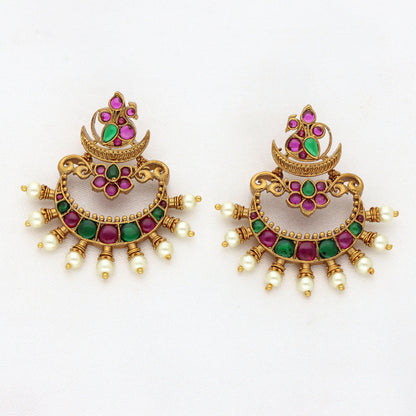 Kempu Chandbali Earrings