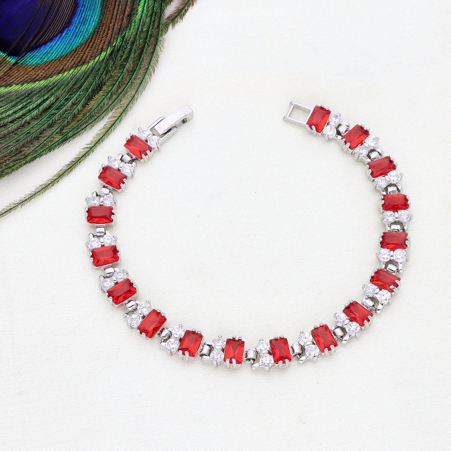 Designer Rhodhium Chain Bracelet 100953