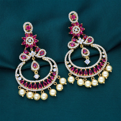 Zirconia Chandbali Earrings