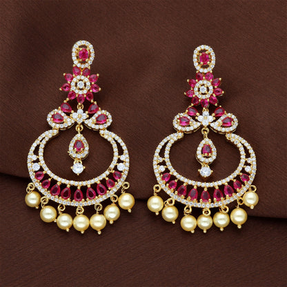 Zirconia Chandbali Earrings