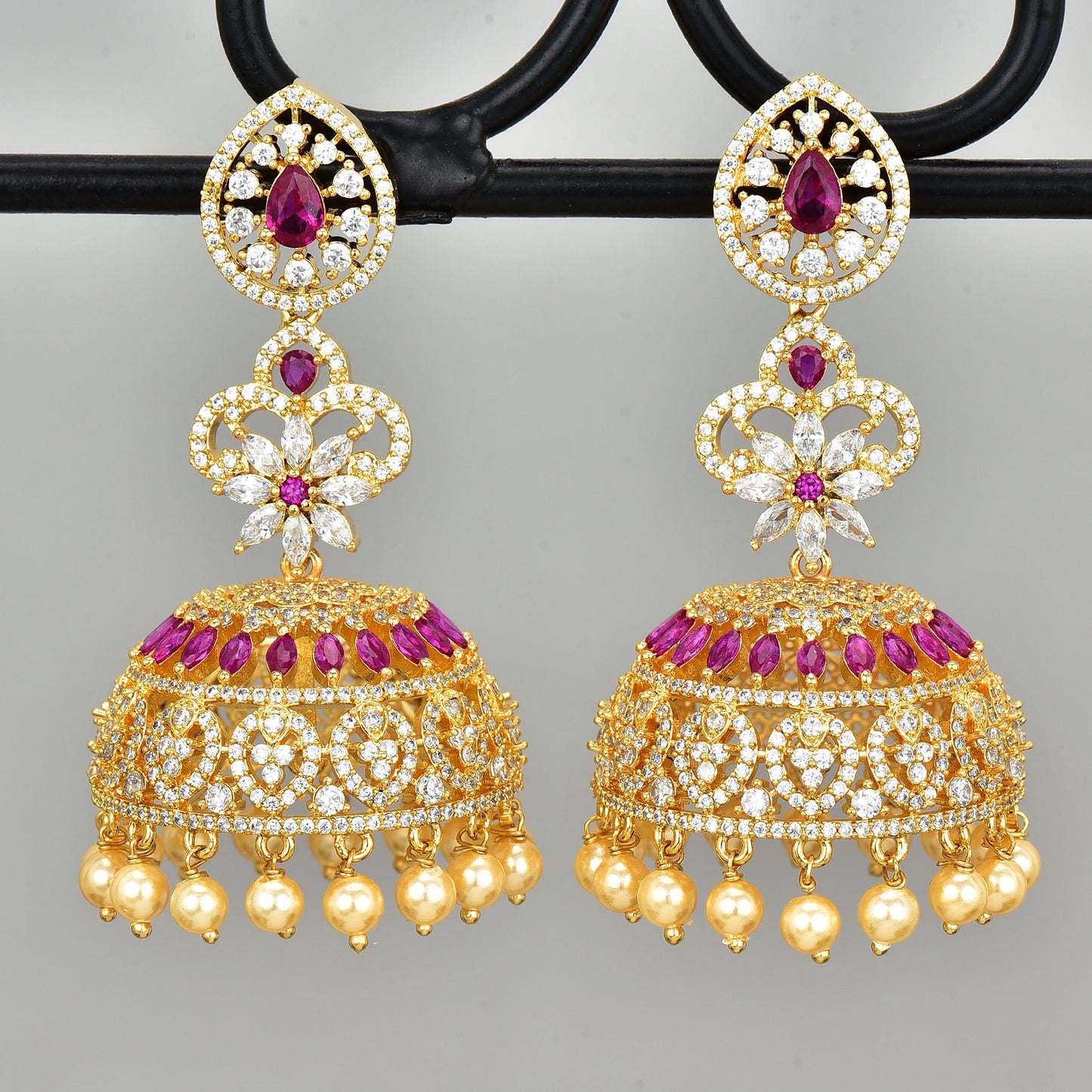 Zirconia Jhumka Earrings