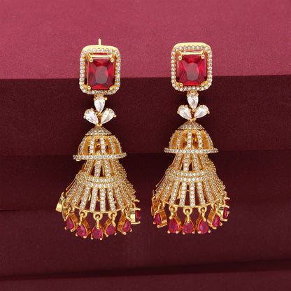 Zirconia Jhumka Earrings