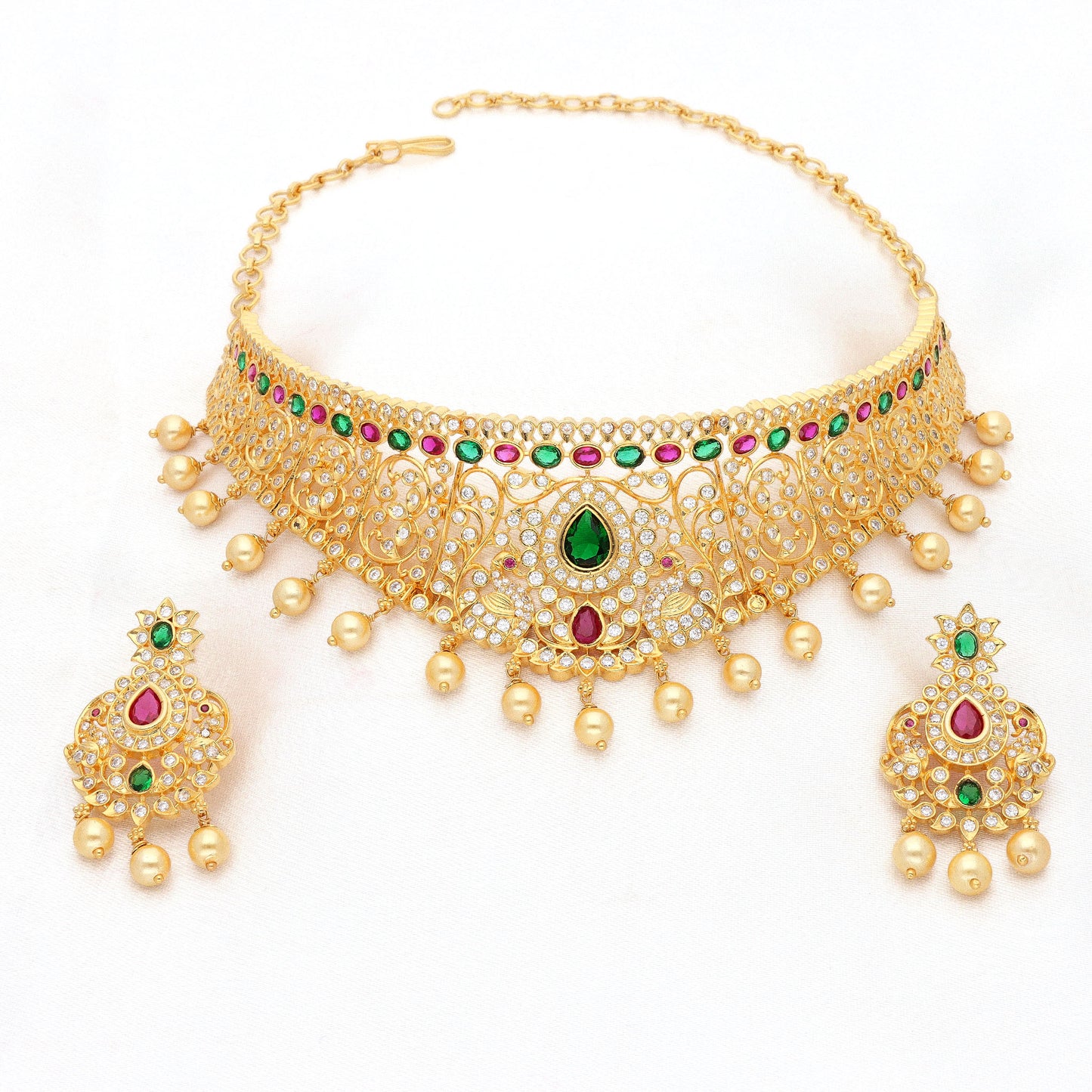 Zirconia Gold Choker Set