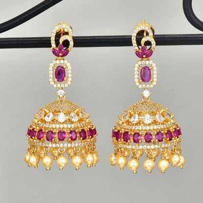 Zirconia Jhumka Earrings
