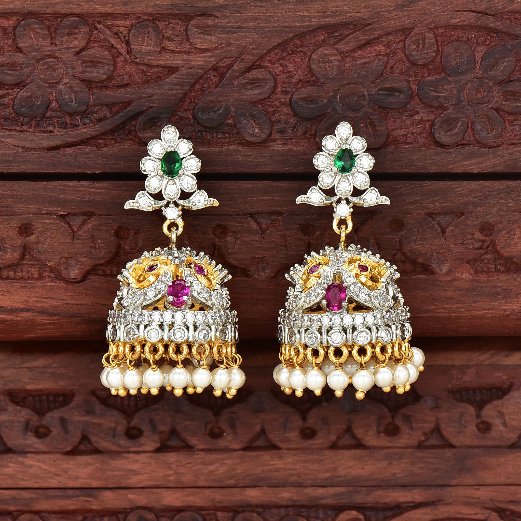 Buy Crunchy FashionRoyal Bling Golden Pearl Minakari Jhumki/Jhumka Earrings  Online at desertcartINDIA