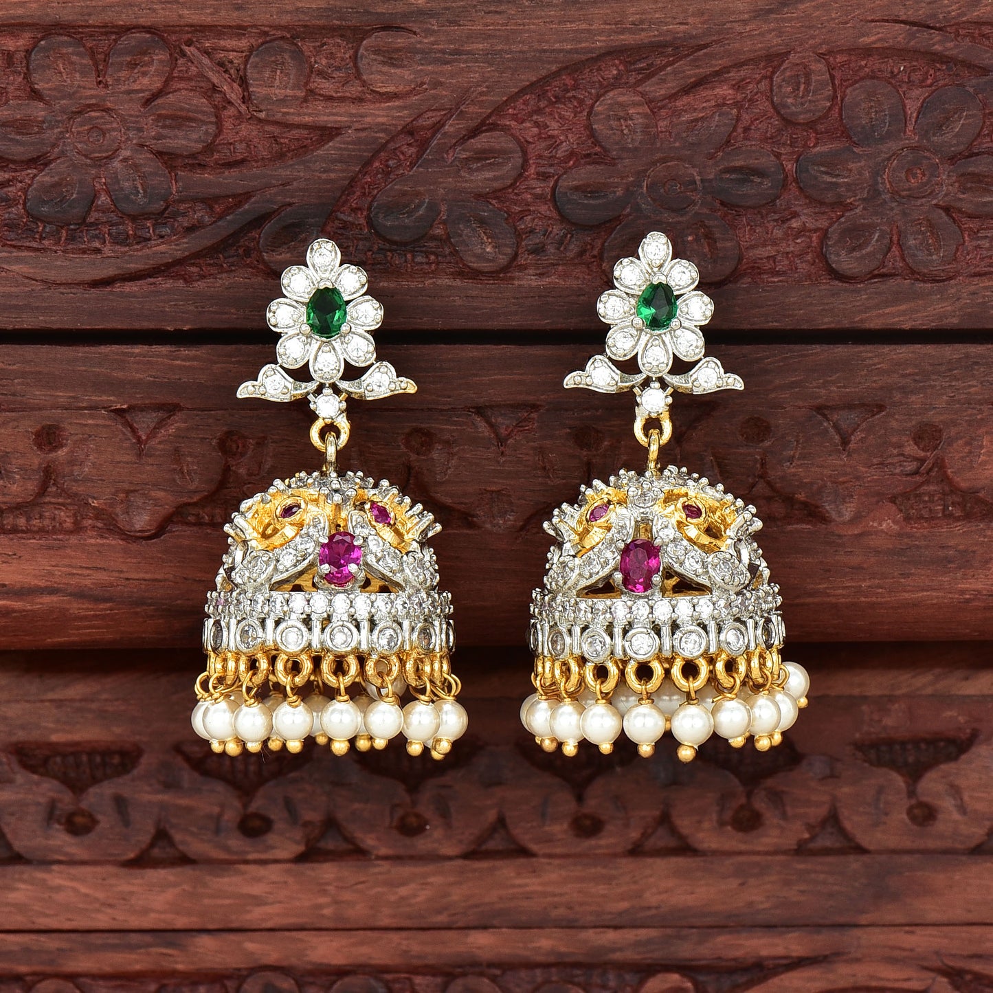 Zirconia Jhumka Earrings