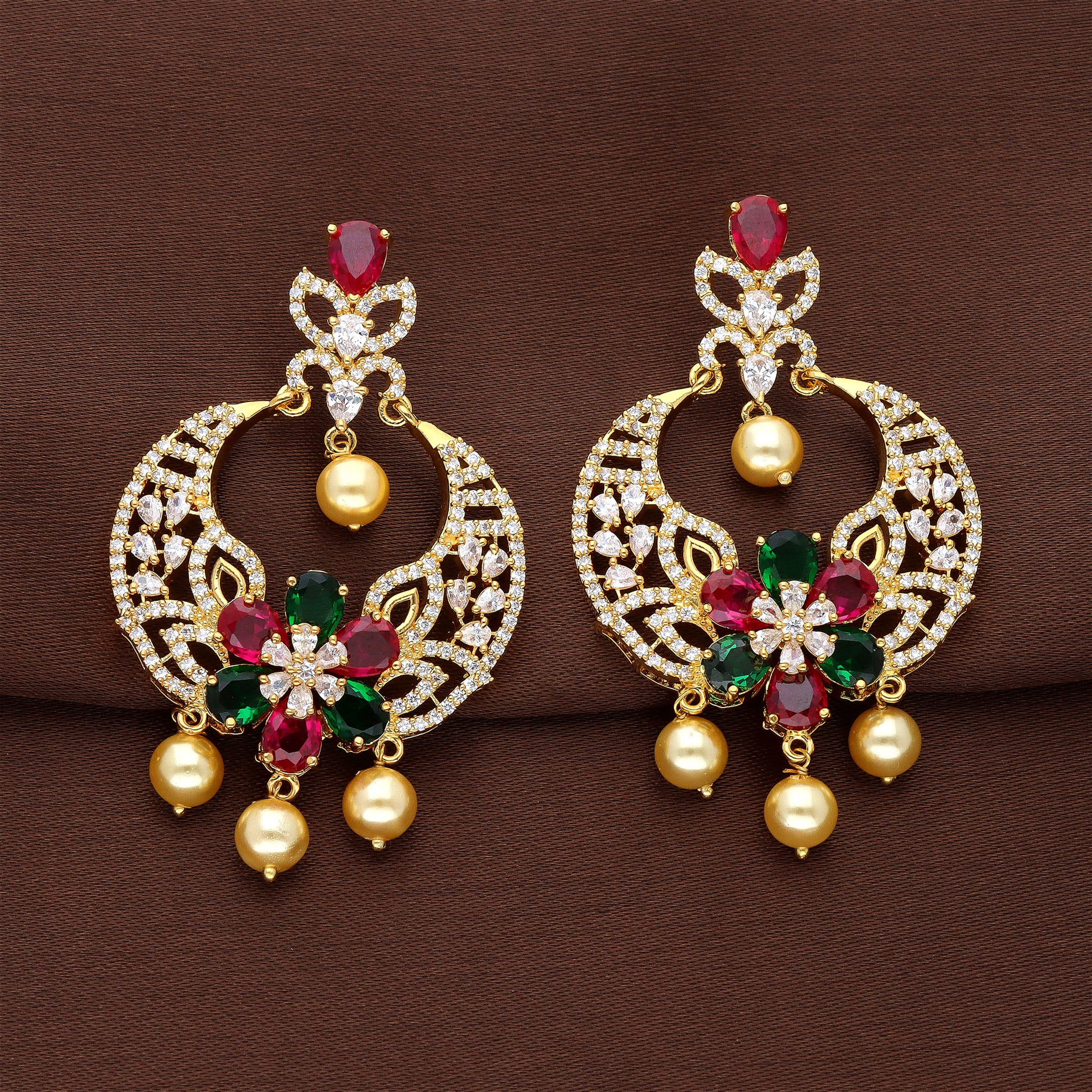 Gold earrings | New gold jewellery designs, Unique gold jewelry designs,  Gold bridal jewellery sets