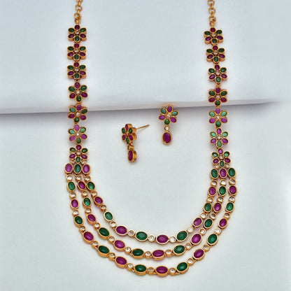 Antique Kempu Three layered Haram