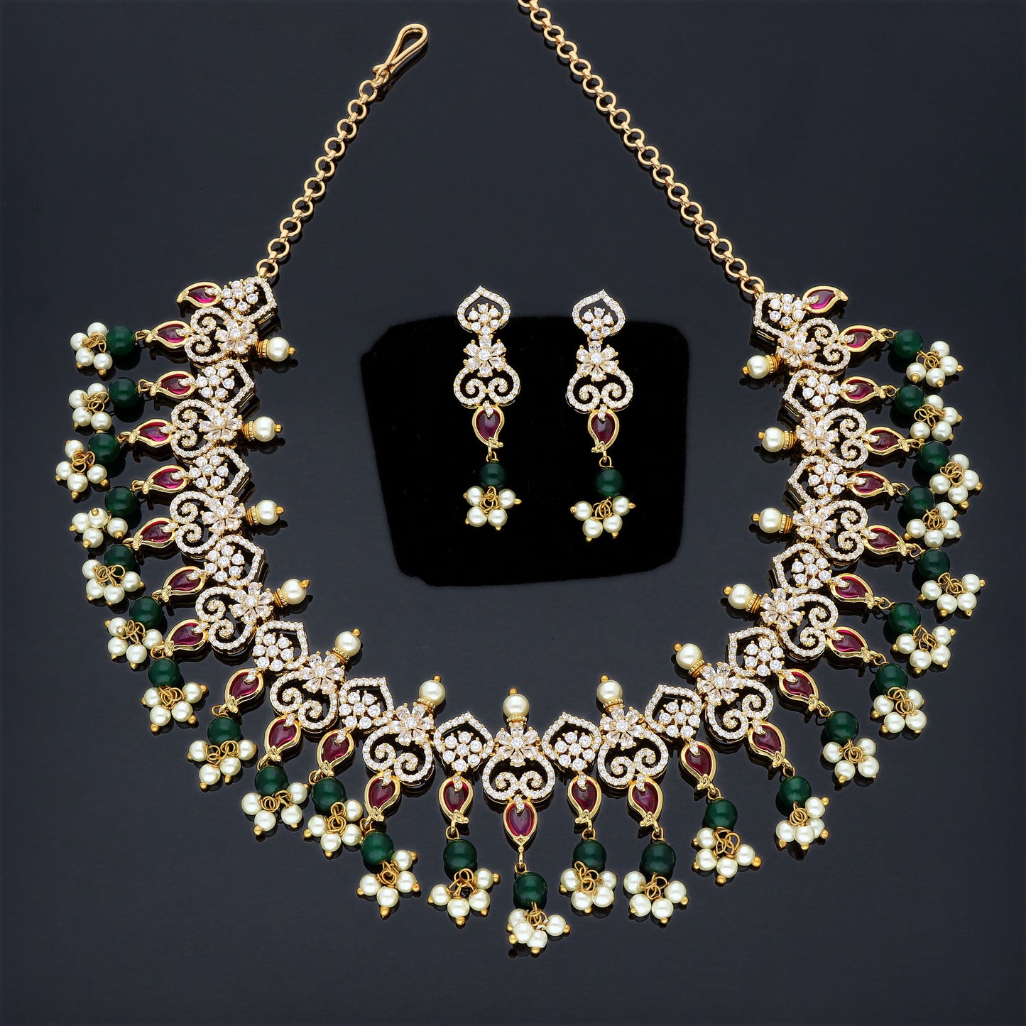 Zirconia Beads Necklace Set