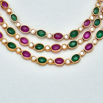 Antique Kempu Three layered Haram
