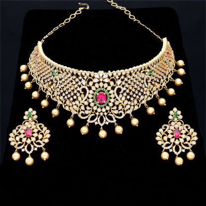 Zirconia Gold Choker Set