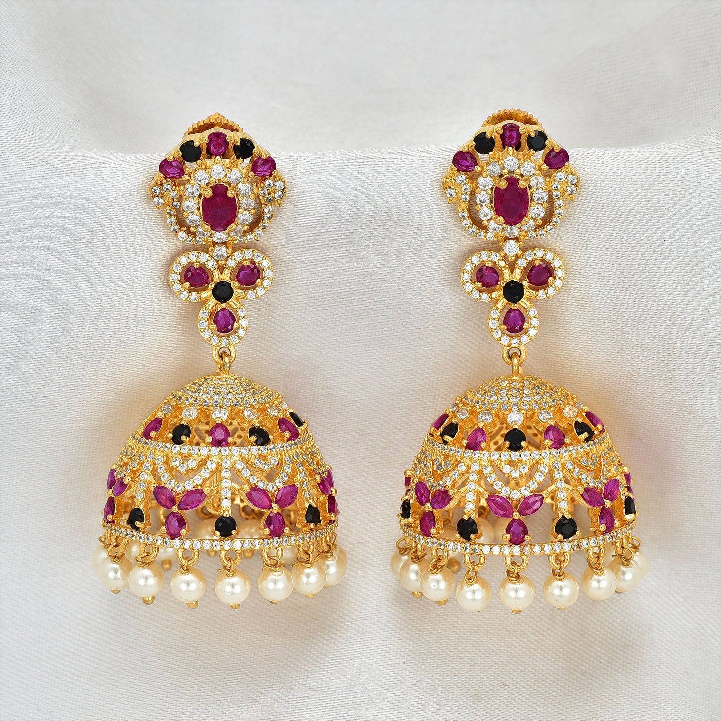 Zirconia Jhumka Earrings