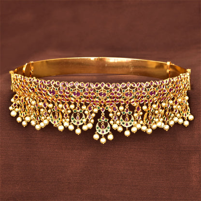 Beautiful Multi-color CZ Vaddanam for women Violet Purple