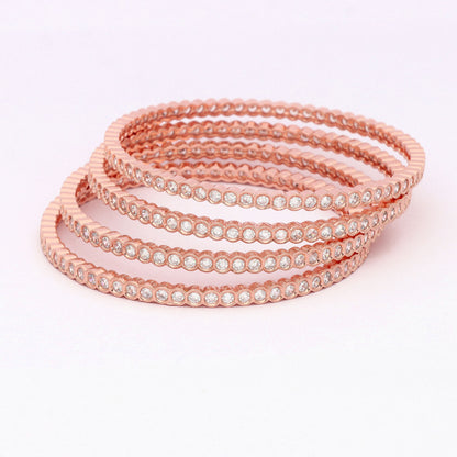 Zirconia Bangles ZBGL10789/Rosegold