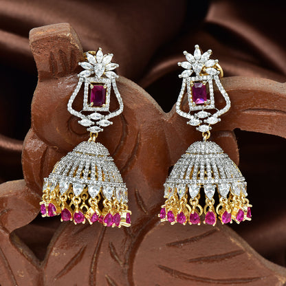 Zirconia Jhumka Earrings