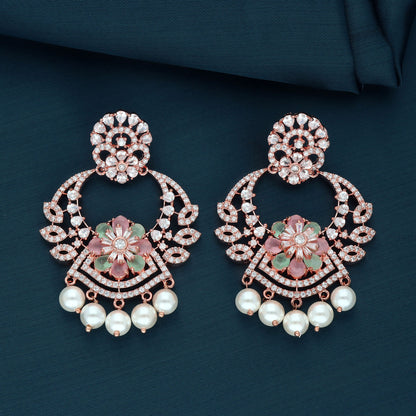 Zirconia Chandbali Earrings