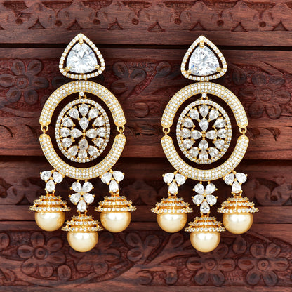 Zirconia Chandbali Earrings