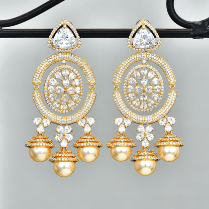 Zirconia Chandbali Earrings