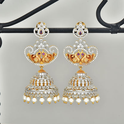 Zirconia Jhumka Earrings