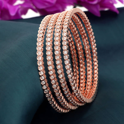 Zirconia Bangles ZBGL10789/Rosegold