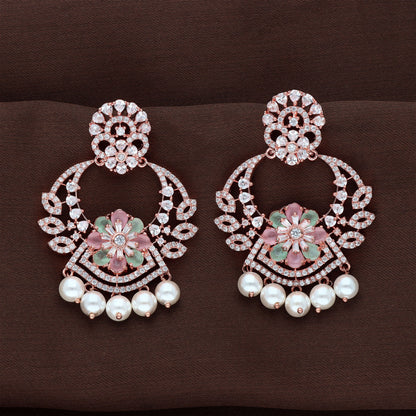 Zirconia Chandbali Earrings