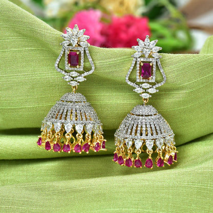 Zirconia Jhumka Earrings
