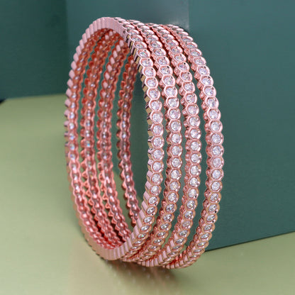 Zirconia Bangles ZBGL10789/Rosegold