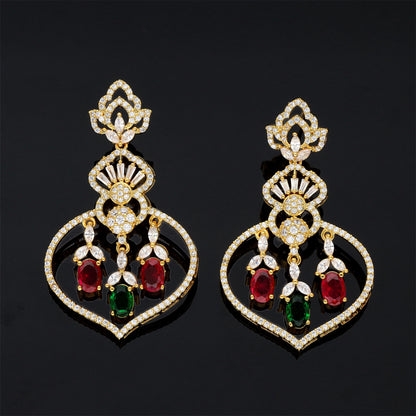 Zirconia Chandbali Earrings