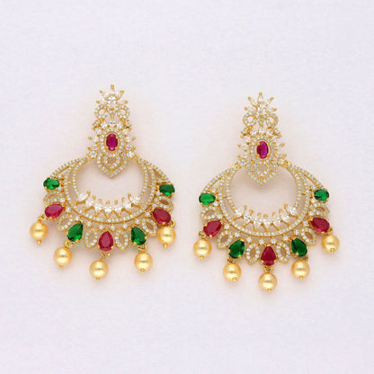 Zirconia Chandbali Earrings